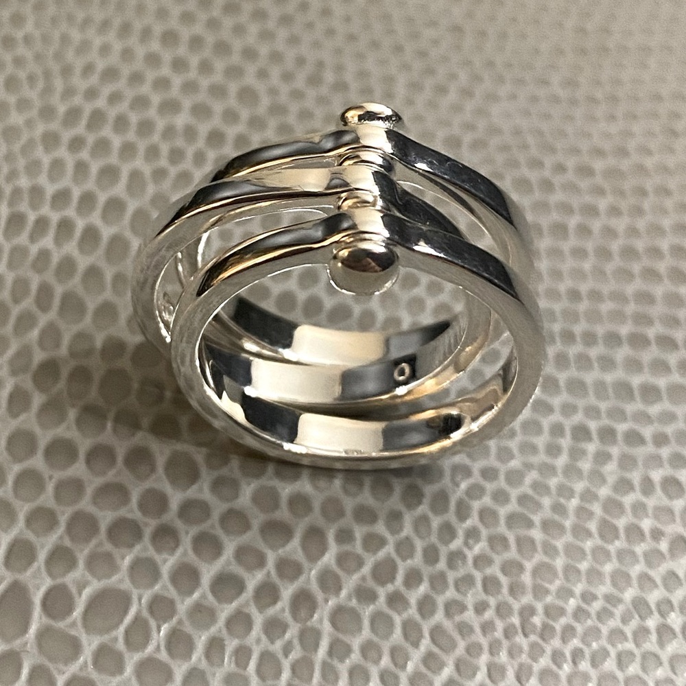 LINKS OF LONDON STERLING SILVER TRIPLE PIVOT RING Size 7